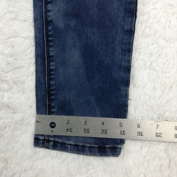 Revolution By Revolt Womens Jeans Skinny Blue Denim Acid Wash Low Rise Juniors 7 - Picture 9 of 12